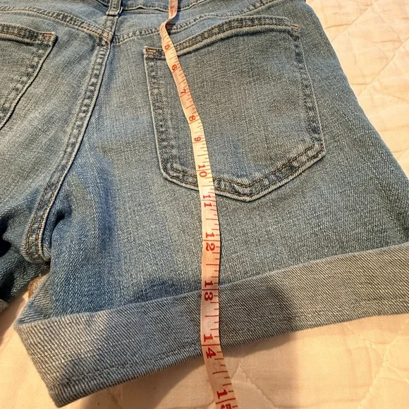 GAP Denim Cuffed Jean Shorts Size 28 Blue Stretch Mid Rise Casual Summe - Picture 11 of 11